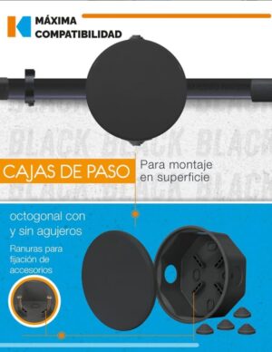 KALOP Caja de paso octogonal BLACK
