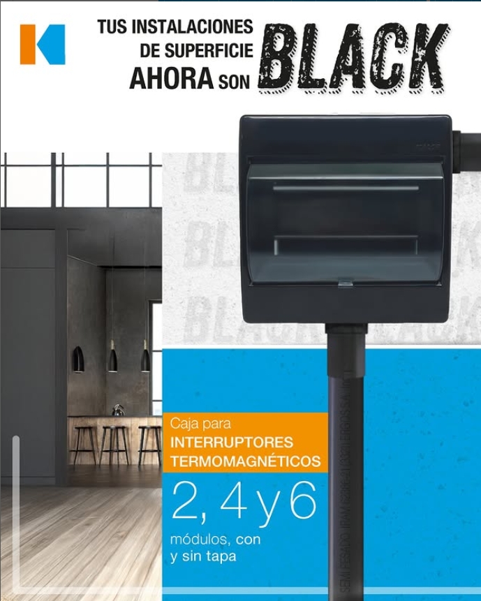 KALOP Caja para térmicas 2 módulos BLACK