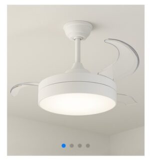 Ventilador Samoa - C/luz - cuerpo blanco aspas blancas y control remoto